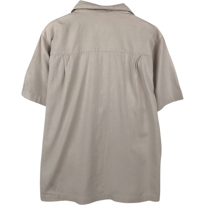 Pendleton BAMBOO SHIRT Short-Sleeve Open Collar Cotton Shirt Box Shirt Men's Size S (approx.) cotton Khaki type beige Vintage Second Hand