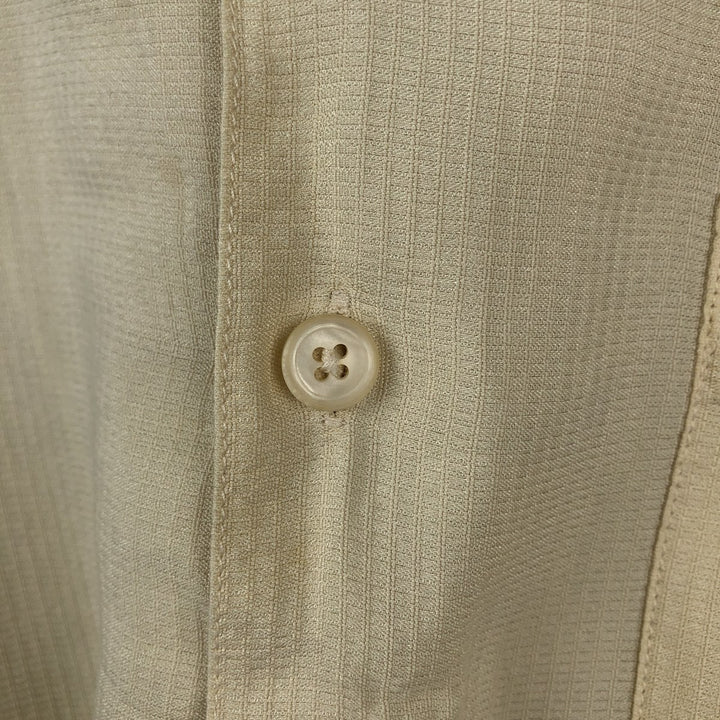 Perry Ellis Short Sleeve Open Collar Silk Shirt Box Shirt Men's XL silk yellow type Vintage Second Hand