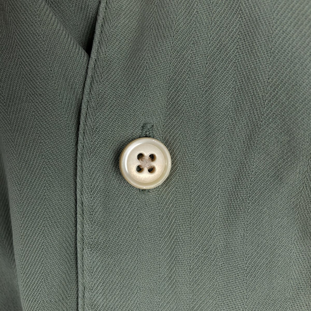 Orvis Signature Collection Short-Sleeve Open-Collar Silk Shirt, Boxy Fit, Men's Size M (approx.) silk Khaki type sage green Vintage Second Hand