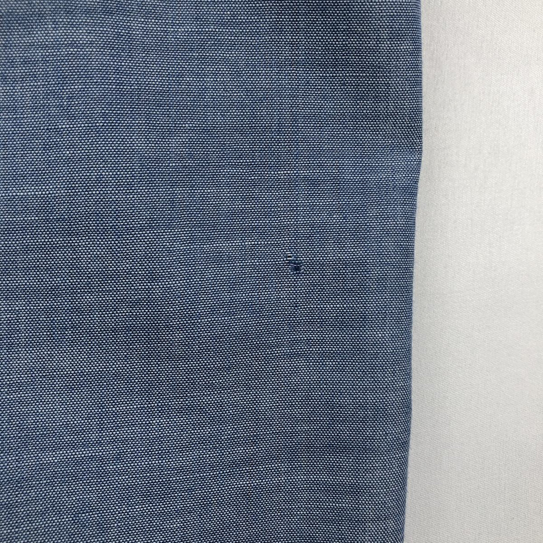 Vintage LLBean short-sleeved chambray shirt from the 1990s, men's size L (approx.). polyester blue type Vintage Second Hand