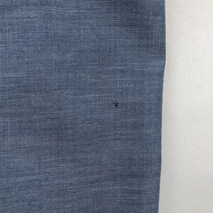 Vintage LLBean short-sleeved chambray shirt from the 1990s, men's size L (approx.). polyester blue type Vintage Second Hand