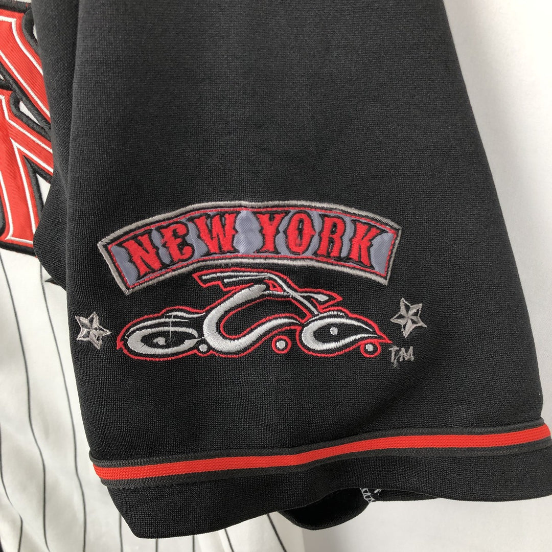 Orange County Choppers Stripe Pattern Game Shirt Baseball Shirt Men's Size L (approx.) unclear white type Vintage Second Hand