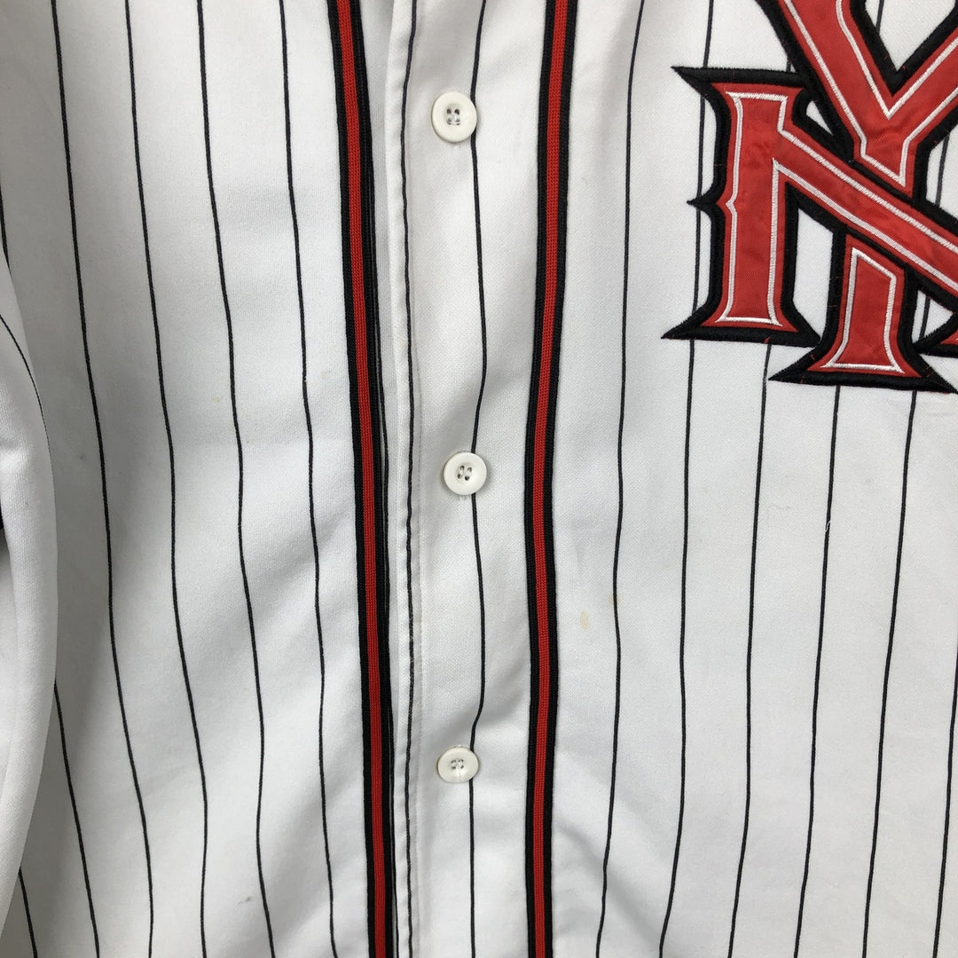 Orange County Choppers Stripe Pattern Game Shirt Baseball Shirt Men's Size L (approx.) unclear white type Vintage Second Hand