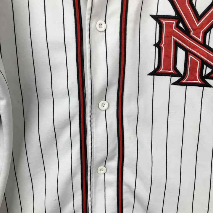 Orange County Choppers Stripe Pattern Game Shirt Baseball Shirt Men's Size L (approx.) unclear white type Vintage Second Hand