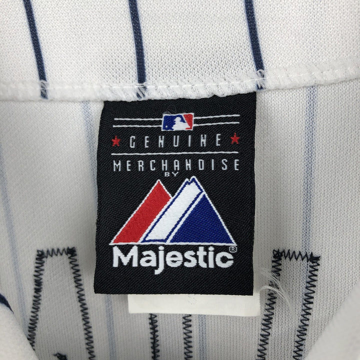 90'S Majestic MLB New York Yankees Stripe Pattern Game Shirt Baseball Shirt Made in USA Men's Size S (approx.) unclear white type Vintage Second Hand