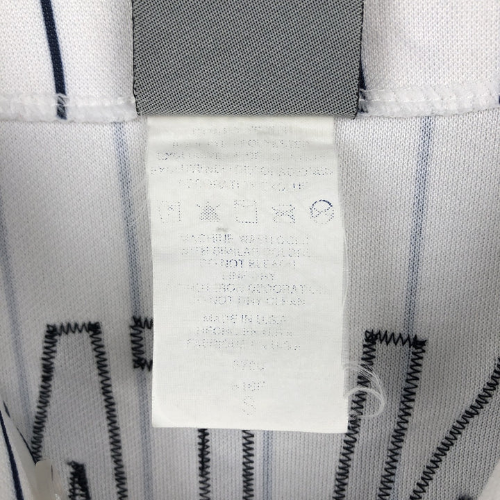 90'S Majestic MLB New York Yankees Stripe Pattern Game Shirt Baseball Shirt Made in USA Men's Size S (approx.) unclear white type Vintage Second Hand