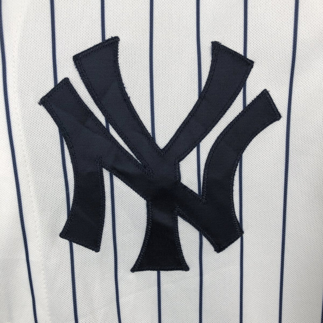 90'S Majestic MLB New York Yankees Stripe Pattern Game Shirt Baseball Shirt Made in USA Men's Size S (approx.) unclear white type Vintage Second Hand