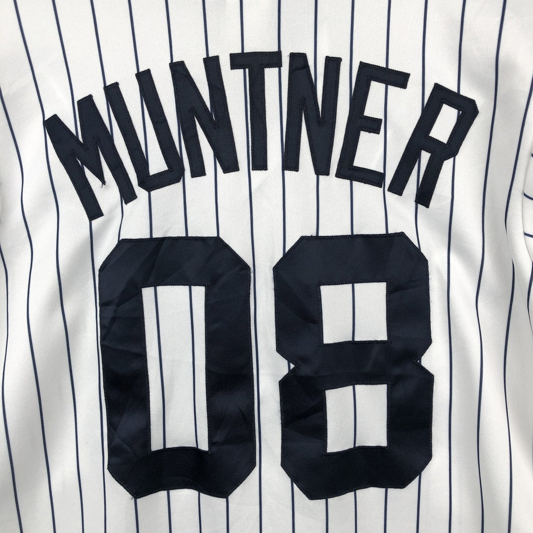 90'S Majestic MLB New York Yankees Stripe Pattern Game Shirt Baseball Shirt Made in USA Men's Size S (approx.) unclear white type Vintage Second Hand