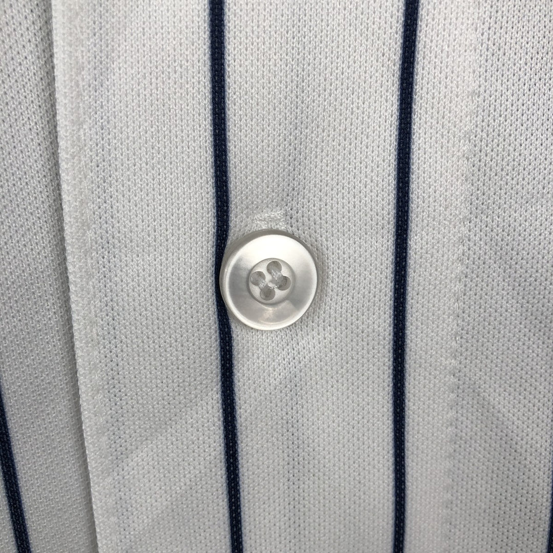90'S Majestic MLB New York Yankees Stripe Pattern Game Shirt Baseball Shirt Made in USA Men's Size S (approx.) unclear white type Vintage Second Hand