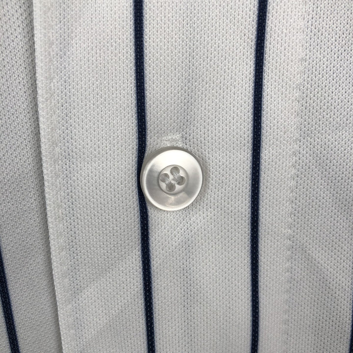 90'S Majestic MLB New York Yankees Stripe Pattern Game Shirt Baseball Shirt Made in USA Men's Size S (approx.) unclear white type Vintage Second Hand