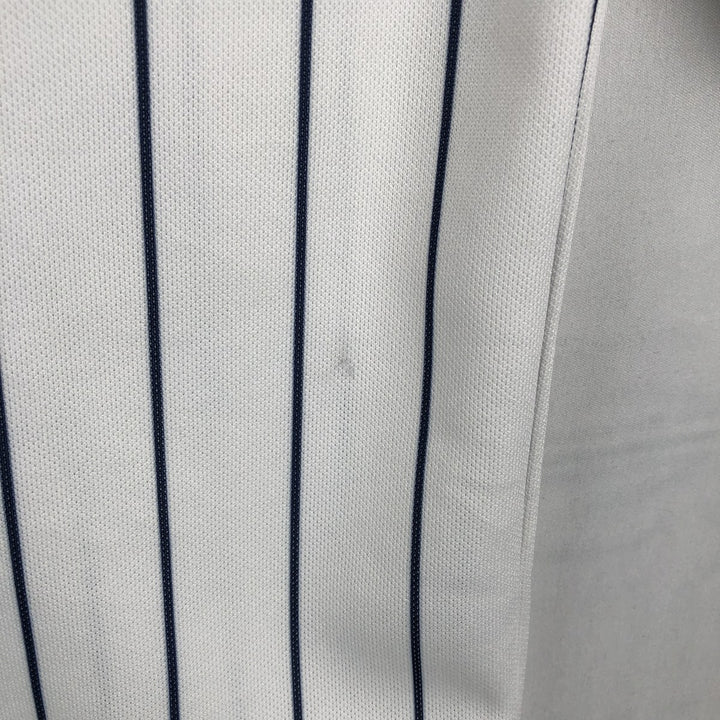 90'S Majestic MLB New York Yankees Stripe Pattern Game Shirt Baseball Shirt Made in USA Men's Size S (approx.) unclear white type Vintage Second Hand