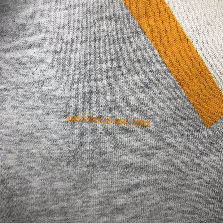 90'S Jostens Sportswear NHL Pittsburgh Penguins Hockey Game Shirt / Baseball Shirt, Made in USA, Men's Size L (approx.) cotton gray type Vintage Second Hand