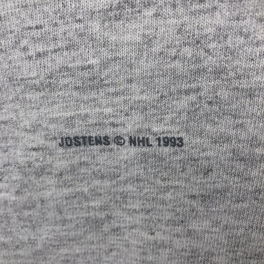 90'S Jostens Sportswear NHL Pittsburgh Penguins Hockey Game Shirt / Baseball Shirt, Made in USA, Men's Size L (approx.) cotton gray type Vintage Second Hand