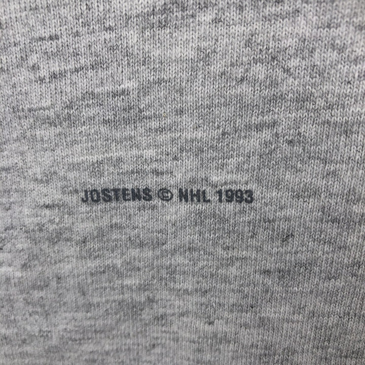 90'S Jostens Sportswear NHL Pittsburgh Penguins Hockey Game Shirt / Baseball Shirt, Made in USA, Men's Size L (approx.) cotton gray type Vintage Second Hand
