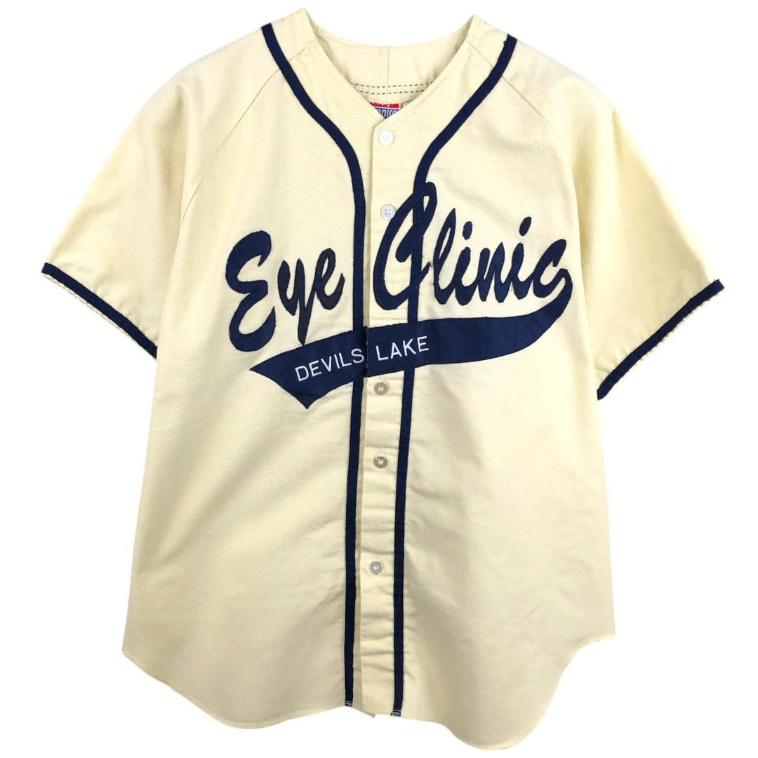 80'S EMPIRE Game Shirt Baseball Shirt Made in USA Men's Size L (Equivalent) Vintage cotton ivory Vintage Second Hand