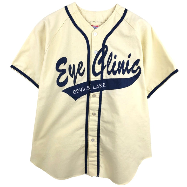 80'S EMPIRE Game Shirt Baseball Shirt Made in USA Men's Size L (Equivalent) Vintage cotton ivory Vintage Second Hand