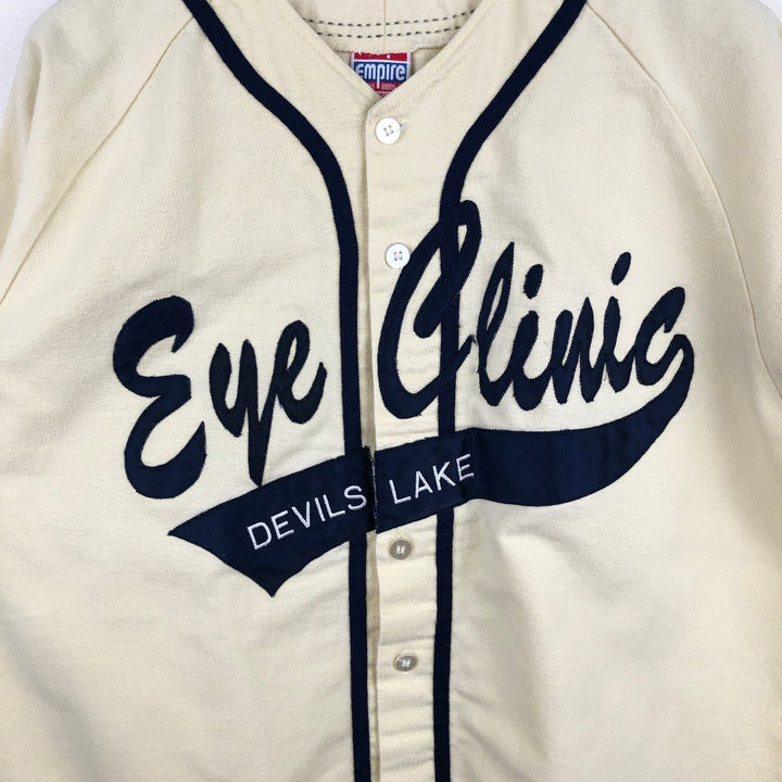 80'S EMPIRE Game Shirt Baseball Shirt Made in USA Men's Size L (Equivalent) Vintage cotton ivory Vintage Second Hand
