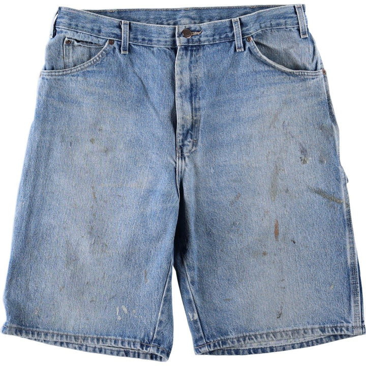Dickies Relaxed Fit Denim Painter Shorts, Men's, W34 equivalent cotton blue type Vintage Second Hand