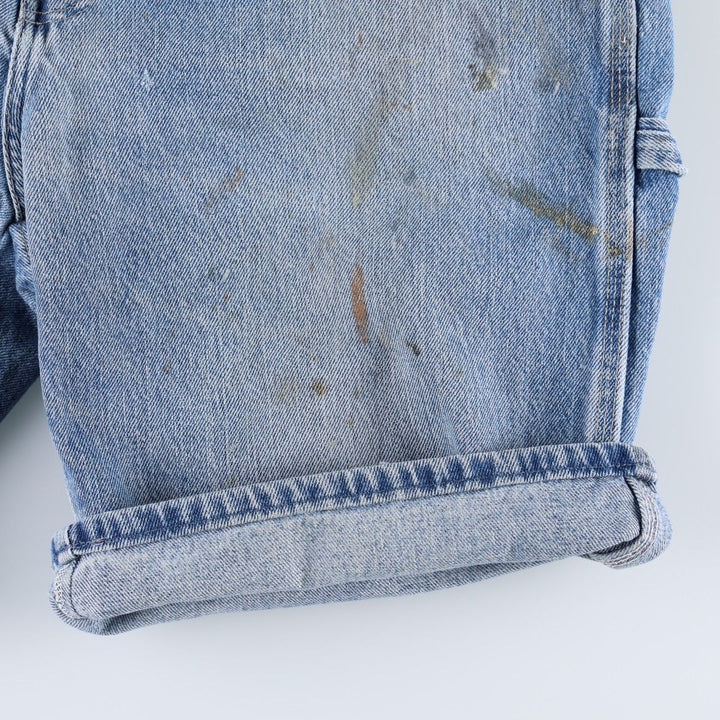 Dickies Relaxed Fit Denim Painter Shorts, Men's, W34 equivalent cotton blue type Vintage Second Hand