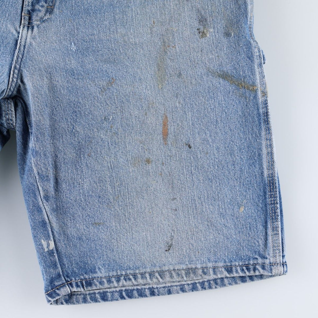 Dickies Relaxed Fit Denim Painter Shorts, Men's, W34 equivalent cotton blue type Vintage Second Hand