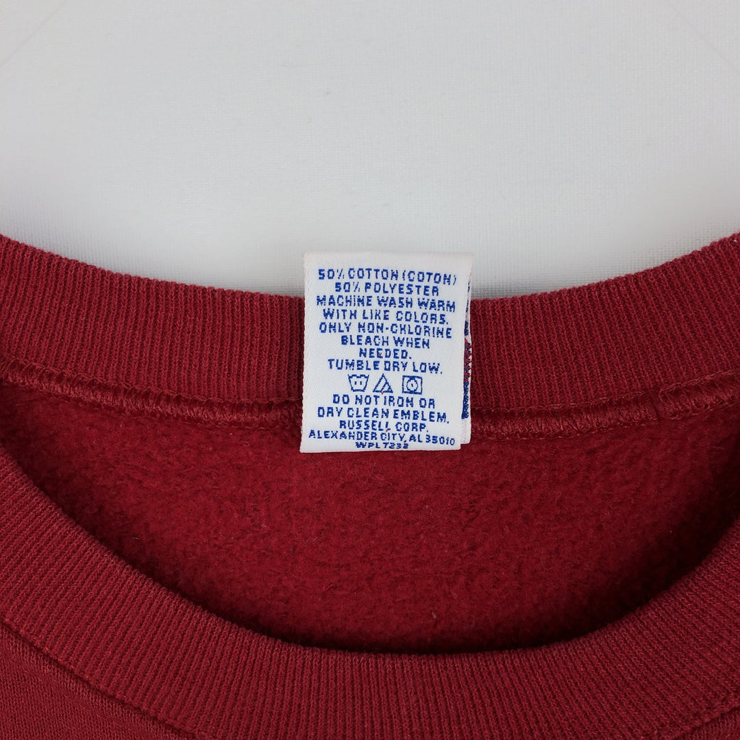 90'S Russell College Sweatshirt, Men's Size L, Vintage cotton red type Vintage Second Hand