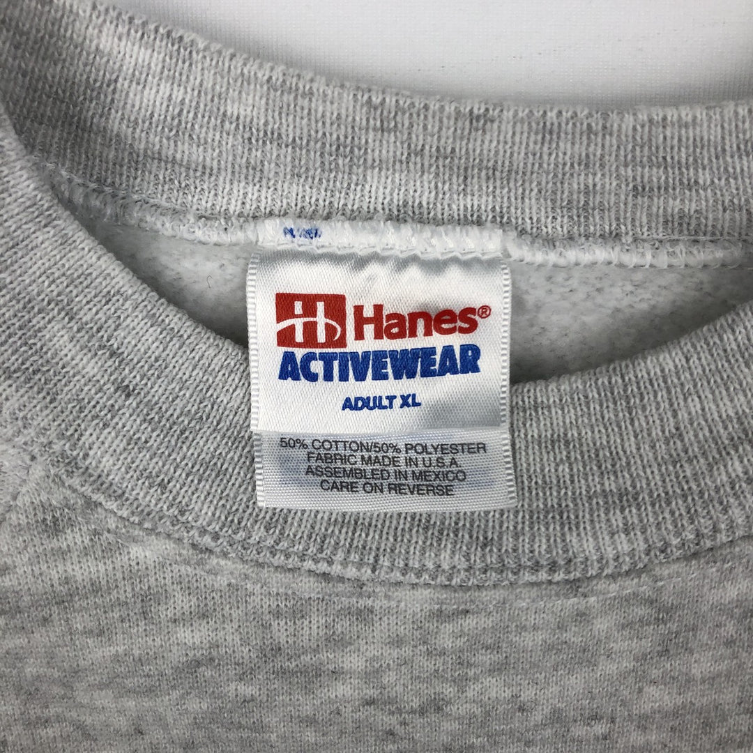 Vintage 90'S Hanes ACTIVEWEAR college sweatshirt, made in the USA, men's size XL cotton pale white type Vintage Second Hand