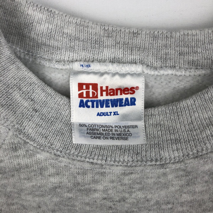 Vintage 90'S Hanes ACTIVEWEAR college sweatshirt, made in the USA, men's size XL cotton pale white type Vintage Second Hand