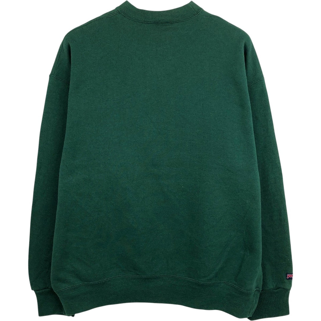 90'S Jansport Triple Print College Sweatshirt, Made in USA, Men's XL, Vintage cotton Green type dark green Vintage Second Hand