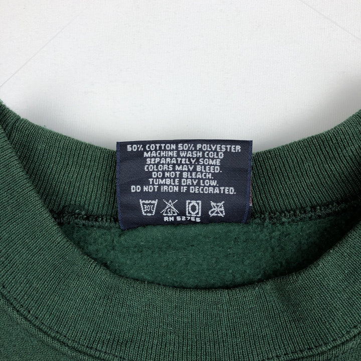90'S Jansport Triple Print College Sweatshirt, Made in USA, Men's XL, Vintage cotton Green type dark green Vintage Second Hand