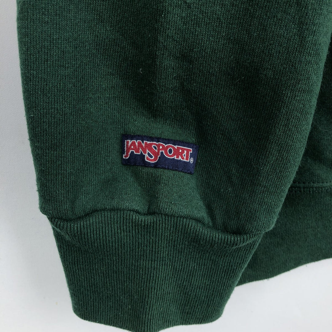 90'S Jansport Triple Print College Sweatshirt, Made in USA, Men's XL, Vintage cotton Green type dark green Vintage Second Hand