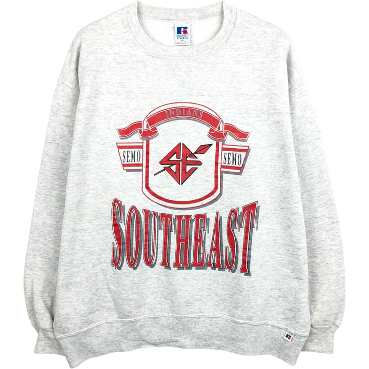 90'S Russell College Sweatshirt, Made in USA, Men's XL, Vintage cotton gray type Vintage Second Hand
