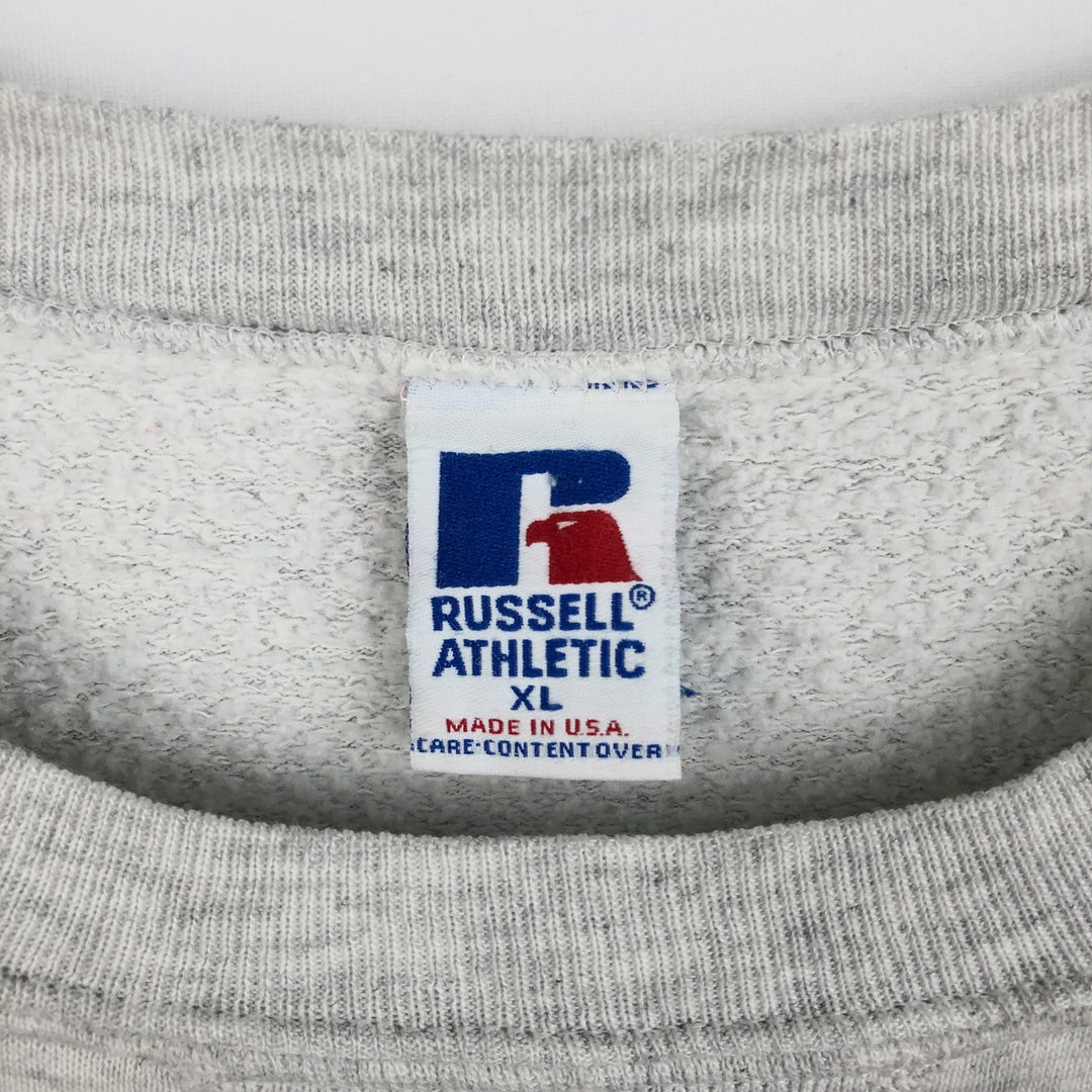 90'S Russell College Sweatshirt, Made in USA, Men's XL, Vintage cotton gray type Vintage Second Hand