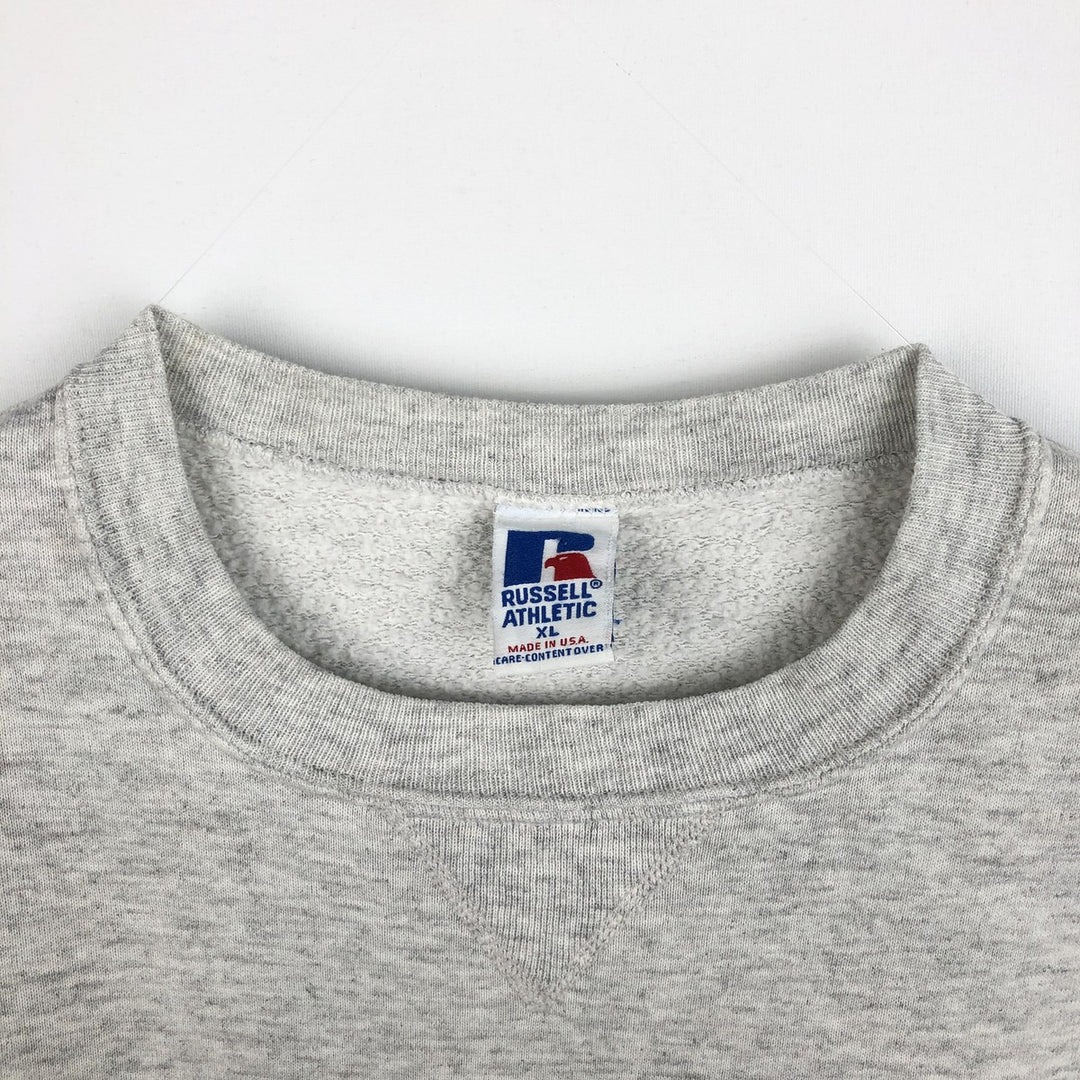 90'S Russell College Sweatshirt, Made in USA, Men's XL, Vintage cotton gray type Vintage Second Hand
