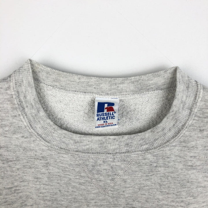 90'S Russell College Sweatshirt, Made in USA, Men's XL, Vintage cotton gray type Vintage Second Hand