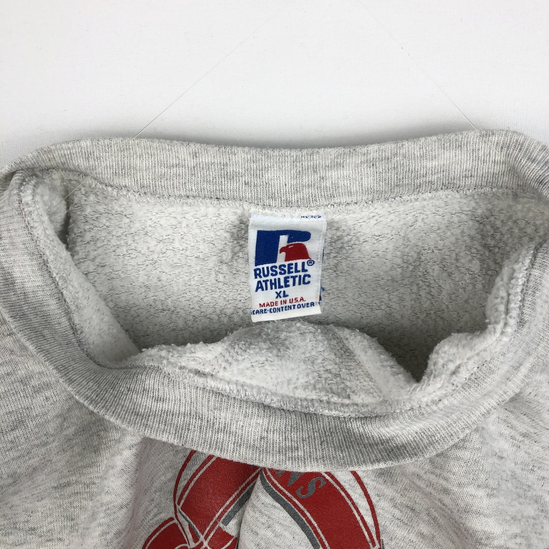 90'S Russell College Sweatshirt, Made in USA, Men's XL, Vintage cotton gray type Vintage Second Hand