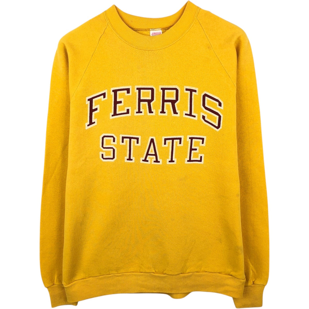Vintage 1980'S Jerzees college sweatshirt, made in the USA, men's size XL polyester yellow type Vintage Second Hand
