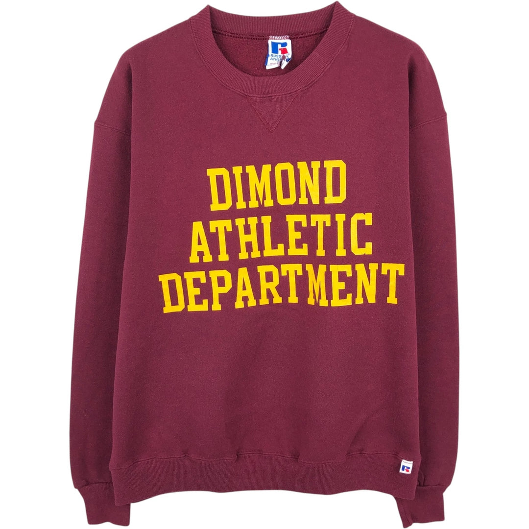 Vintage 90'S Russell ATHLETIC college sweatshirt, made in the USA, size L, men's cotton burgundy type Vintage Second Hand