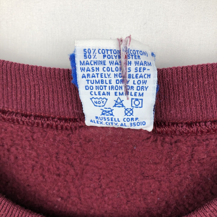 Vintage 90'S Russell ATHLETIC college sweatshirt, made in the USA, size L, men's cotton burgundy type Vintage Second Hand