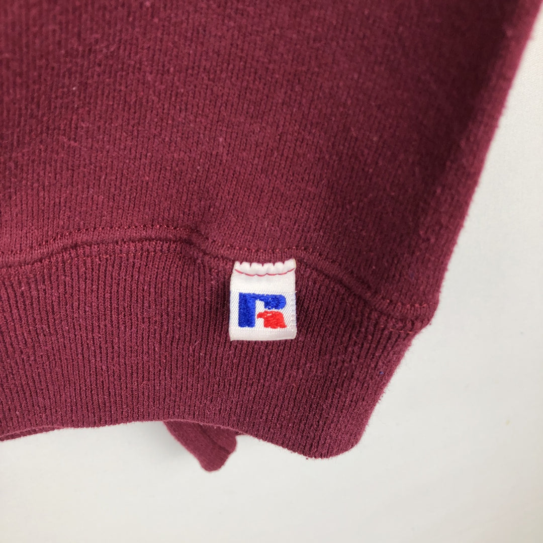 Vintage 90'S Russell ATHLETIC college sweatshirt, made in the USA, size L, men's cotton burgundy type Vintage Second Hand