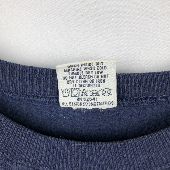 90'S NUTMEG NOTRE DAME University of Notre Dame College Sweatshirt, Made in USA, Men's XL equivalent, Vintage unclear navy blue type Vintage Second Hand