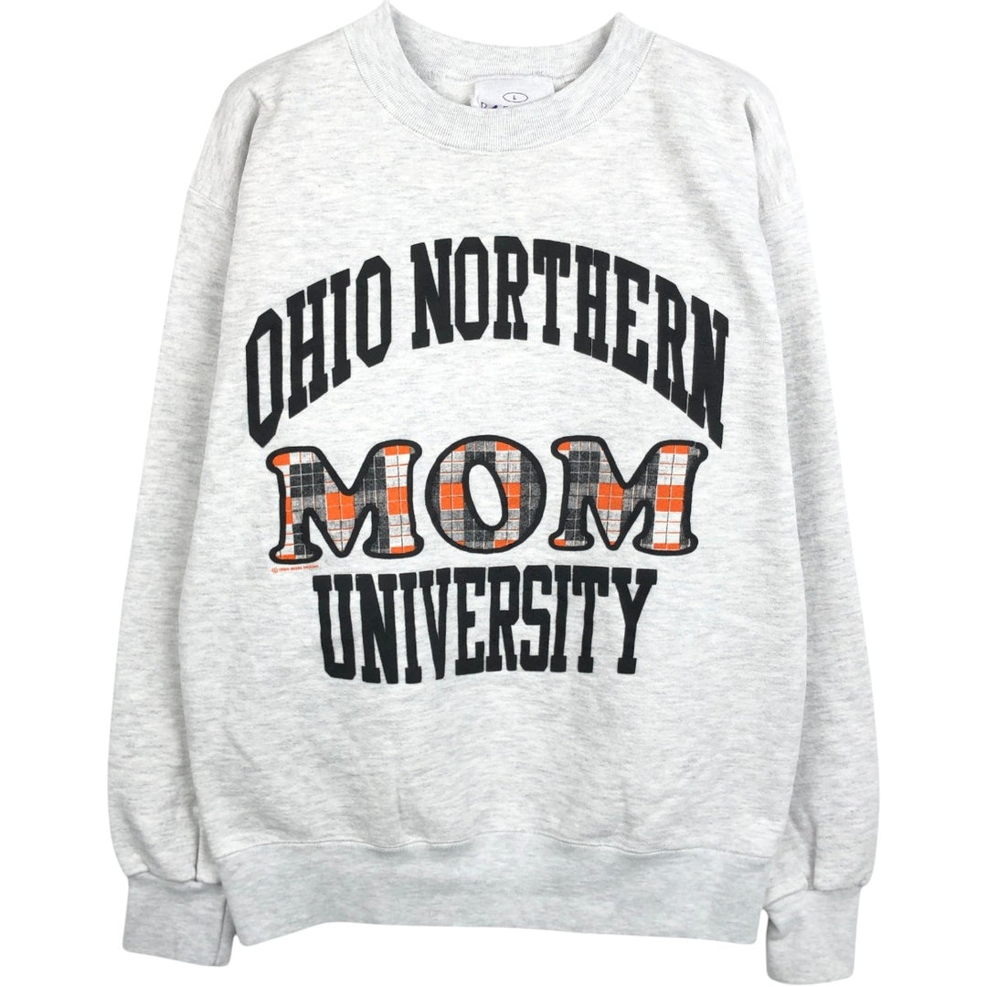 90'S BEEZIL College Sweatshirt, Made in USA, Men's Size L (Equivalent), Vintage polyester gray type Vintage Second Hand