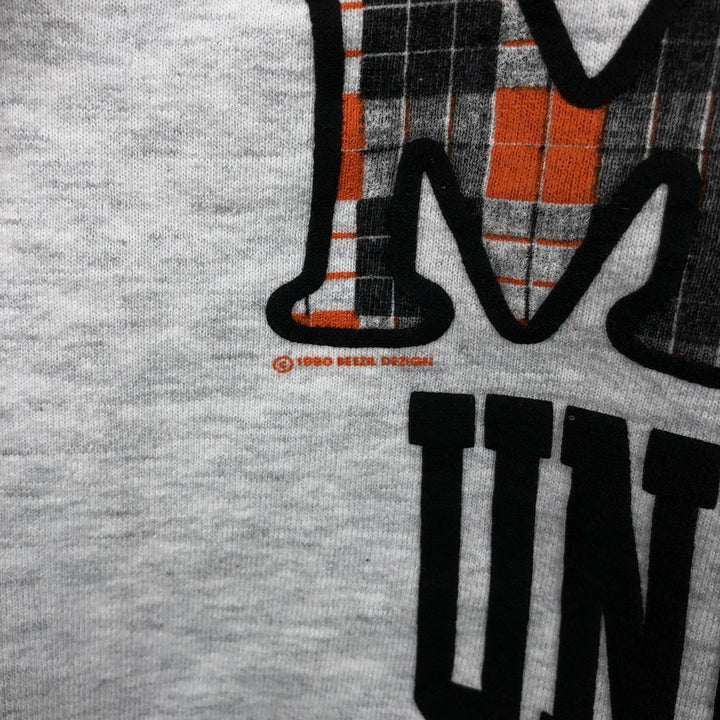 90'S BEEZIL College Sweatshirt, Made in USA, Men's Size L (Equivalent), Vintage polyester gray type Vintage Second Hand