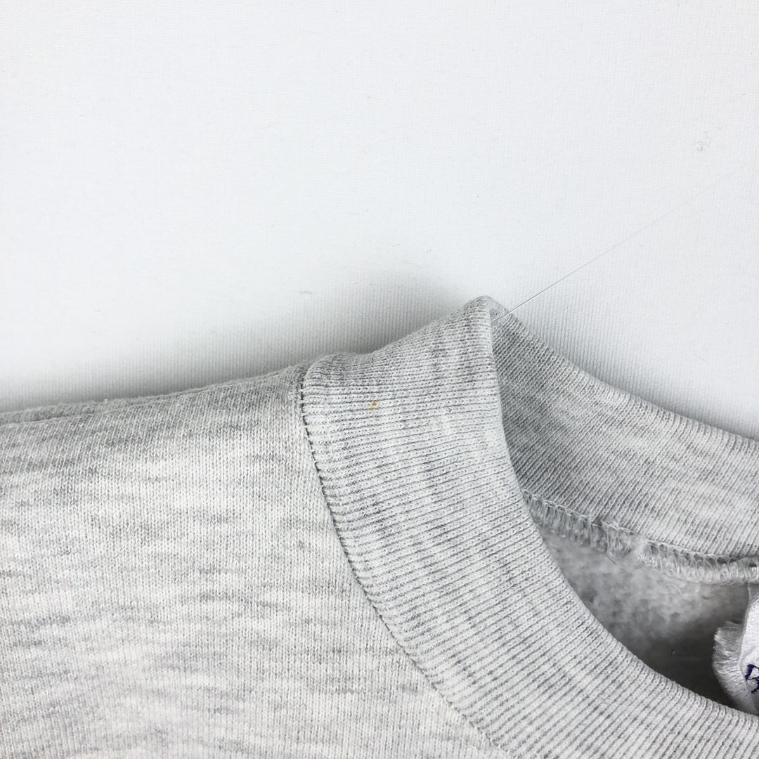 90'S BEEZIL College Sweatshirt, Made in USA, Men's Size L (Equivalent), Vintage polyester gray type Vintage Second Hand