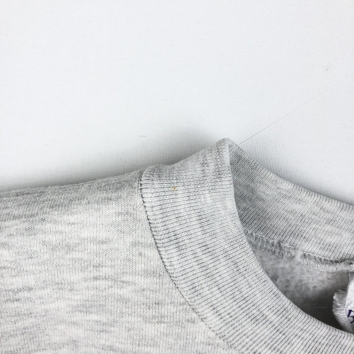 90'S BEEZIL College Sweatshirt, Made in USA, Men's Size L (Equivalent), Vintage polyester gray type Vintage Second Hand