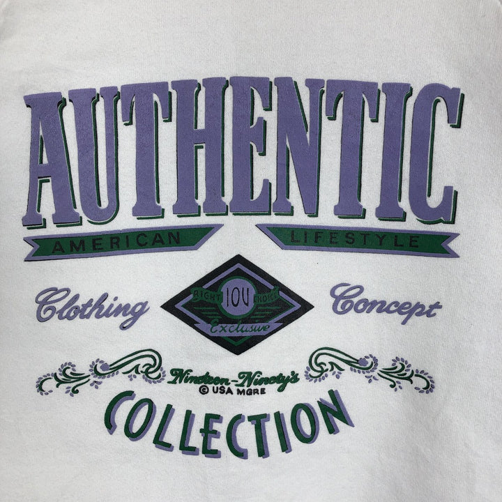90'S Fruit of the Loom printed sweatshirt, made in the USA, men's size L, vintage cotton white type Vintage Second Hand