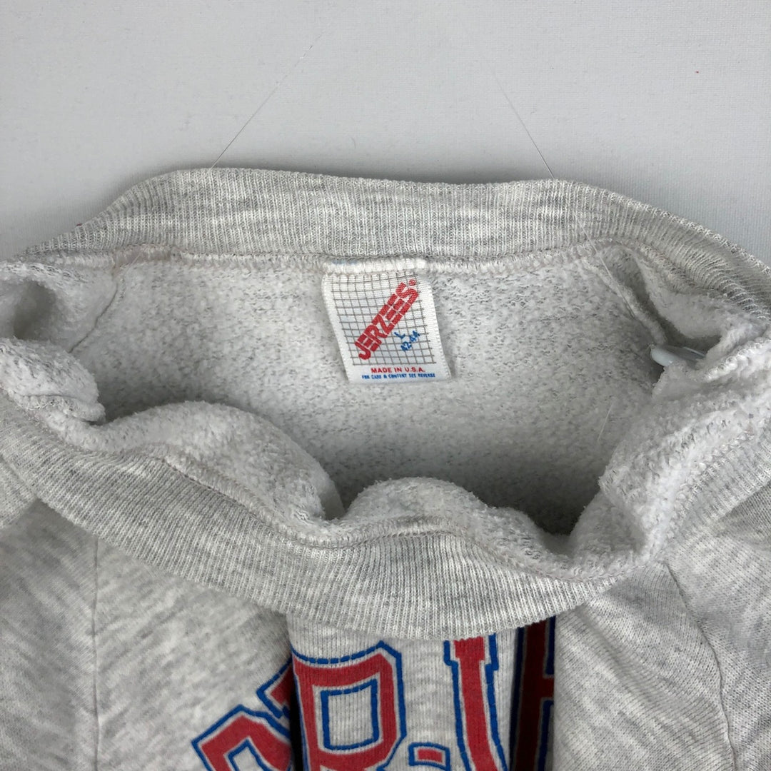 Vintage 90'S Jerzees college sweatshirt, made in the USA, size L, men's polyester gray type Vintage Second Hand