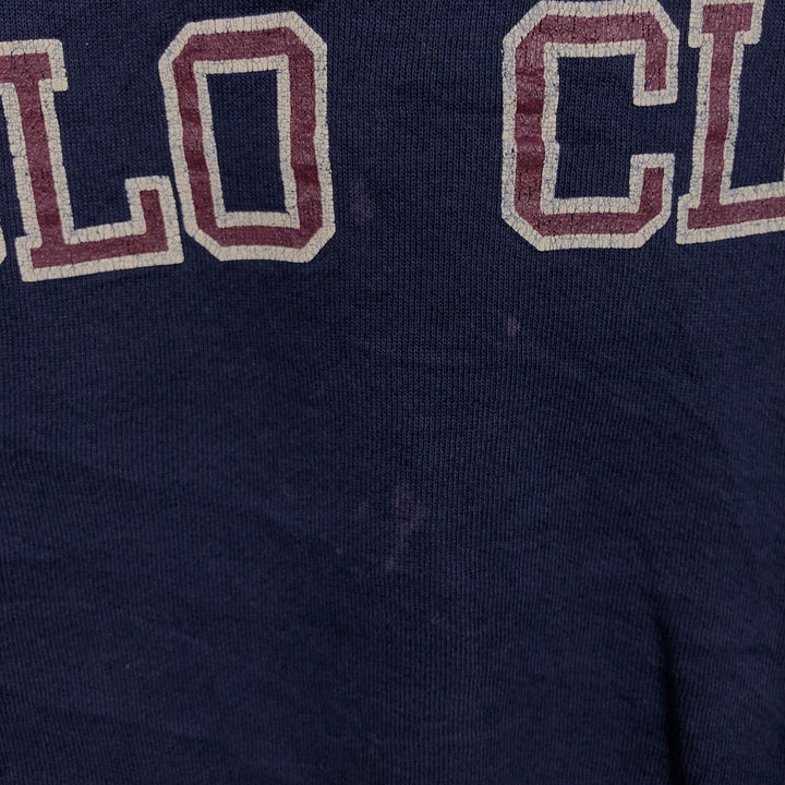 90'S Russell 3-row print college sweatshirt, made in USA, men's XL size, vintage cotton navy blue type Vintage Second Hand
