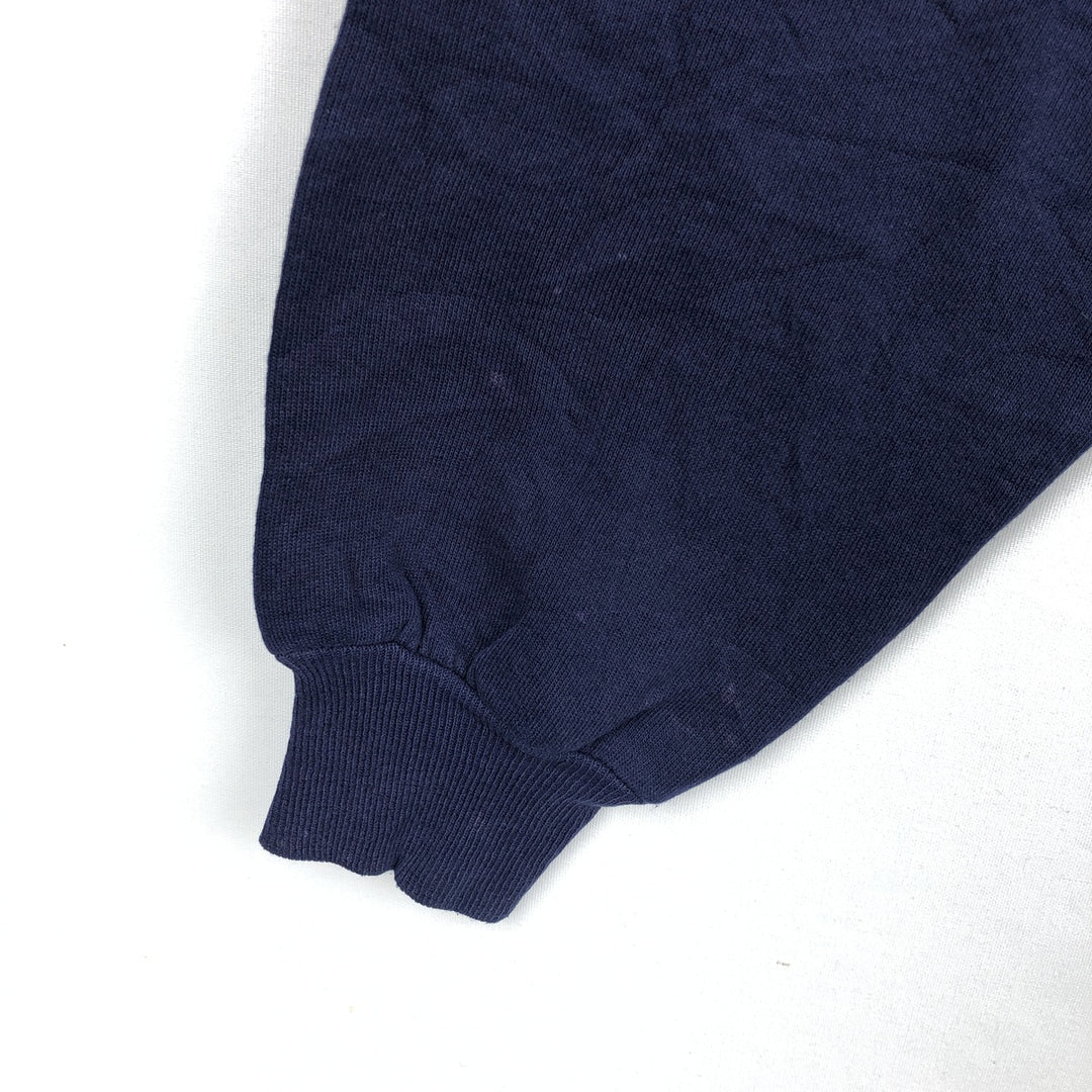 90'S Russell 3-row print college sweatshirt, made in USA, men's XL size, vintage cotton navy blue type Vintage Second Hand