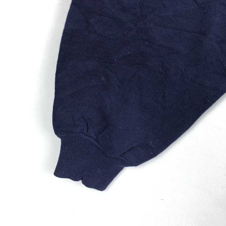 90'S Russell 3-row print college sweatshirt, made in USA, men's XL size, vintage cotton navy blue type Vintage Second Hand