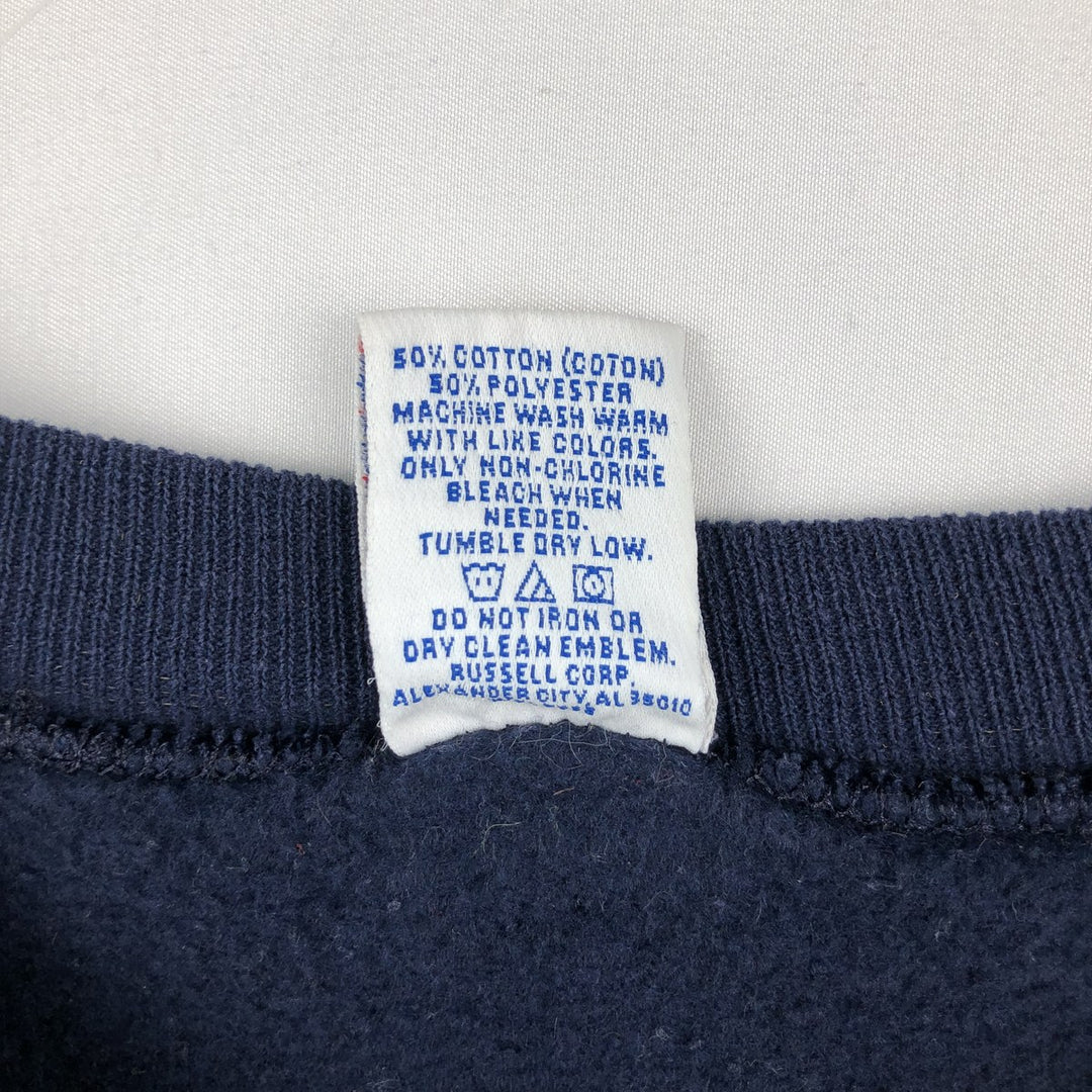 1990'S Russell MICHIGAN University of Michigan College Sweatshirt, Made in USA, Men's Size S (approx.), Vintage cotton navy blue type Vintage Second Hand